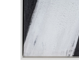 HomeRoots Intersecting Dimensions Hand-Painted Canvas Wall Art in White Floater Frame for Modern Elegance 653987