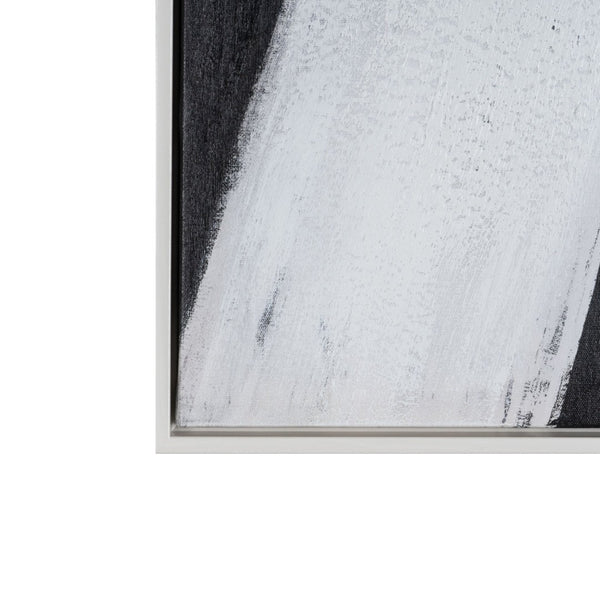 HomeRoots Intersecting Dimensions Hand-Painted Canvas Wall Art in White Floater Frame for Modern Elegance 653987