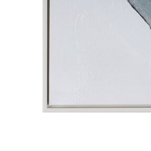 HomeRoots Ripples Hand-Painted Canvas Wall Art in White Floater Frame – Modern Serenity for Any Room 653988