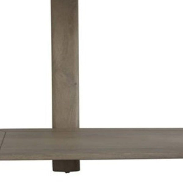 HomeRoots 54" Hand-Finished Solid Wood Distressed Console Table with Unique Design & Two-Tier Storage Solution 653989