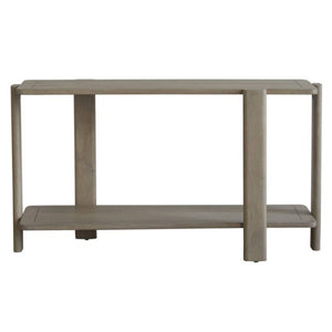 HomeRoots 54" Hand-Finished Solid Wood Distressed Console Table with Unique Design & Two-Tier Storage Solution 653989