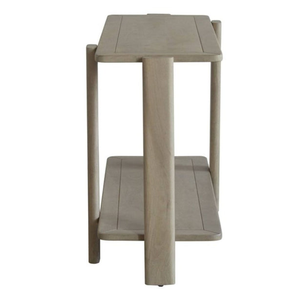 HomeRoots 54" Hand-Finished Solid Wood Distressed Console Table with Unique Design & Two-Tier Storage Solution 653989