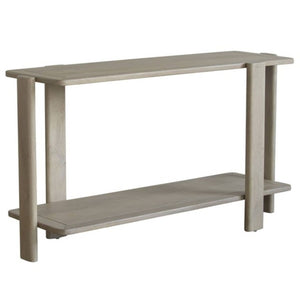 HomeRoots 54" Hand-Finished Solid Wood Distressed Console Table with Unique Design & Two-Tier Storage Solution 653989