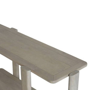 HomeRoots 54" Hand-Finished Solid Wood Distressed Console Table with Unique Design & Two-Tier Storage Solution 653989