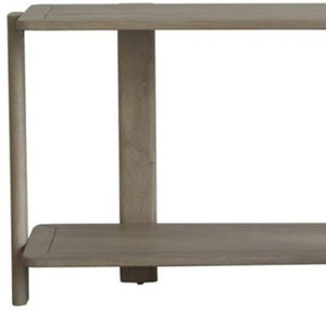 HomeRoots 54" Hand-Finished Solid Wood Distressed Console Table with Unique Design & Two-Tier Storage Solution 653989
