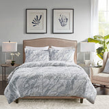 Madison Park Lana Glam/Luxury Marble Faux Fur Comforter Set MP10-6571 Grey/Blue