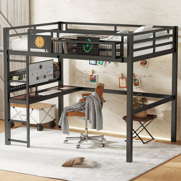 English Elm Full Bunk Bed with Trundle Bookshelf Storage Pine Frame Car Design for Kids W1580S00375