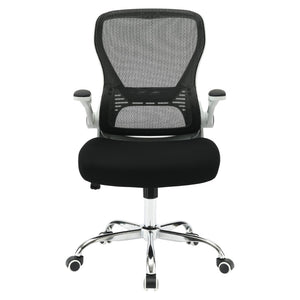 OSP Home Furnishings Mesh Back Ergonomic Office Chair with Lumbar Support Flip up Arms and Foam Seat Cushion White EMW96809C-3