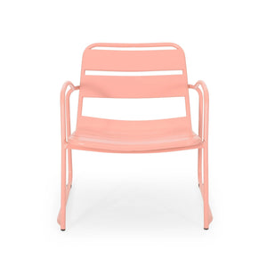 English Elm Christopher Knight Home® - CONRAD Modern Outdoor Chat Set with Powder-Coated Iron Frame, Open Slat Seats for Breezy Comfort Coral N775P250736C