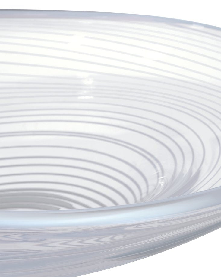 Currey & Company Bonaventure Bowl - Handcrafted Pale Gray Mouthblown Glass With Unique Swirling Striations & Opalescent Finish Gray Glass 1200-0991-currey-company