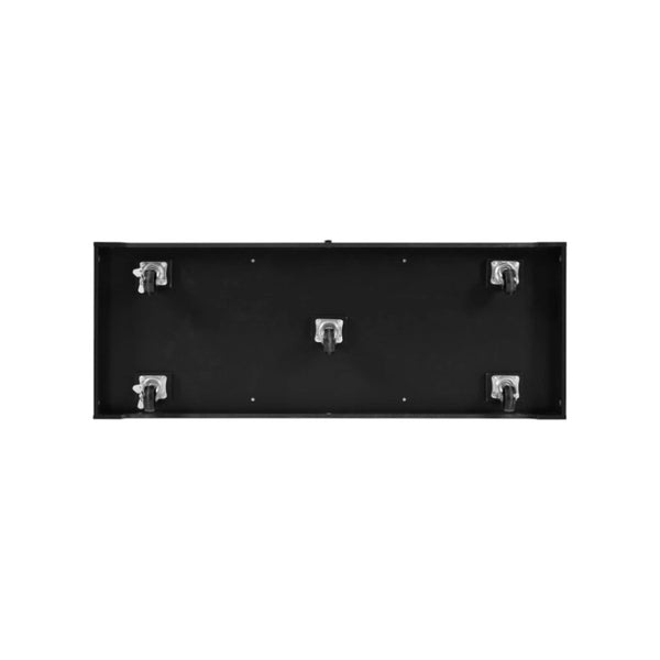 HomeRoots 56" Black Wood Barn Door Rolling Kitchen Island with Ample Storage & USB Charging for Modern Homes 654018