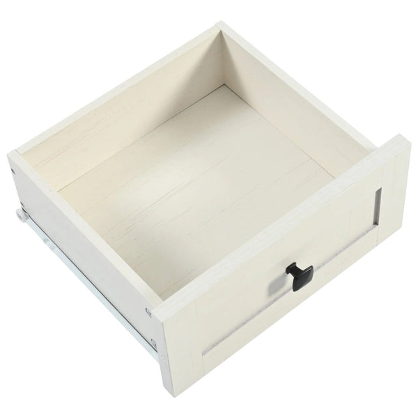 HomeRoots 54" Rolling Kitchen Island with USB Ports - White Barn Door Design, Drop Leaf Extension, and Storage 654030