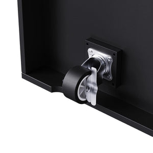 HomeRoots 48" Black Wood Barn Door Rolling Kitchen Island with Storage, USB Ports & Expandable Surface Upgrade 654047