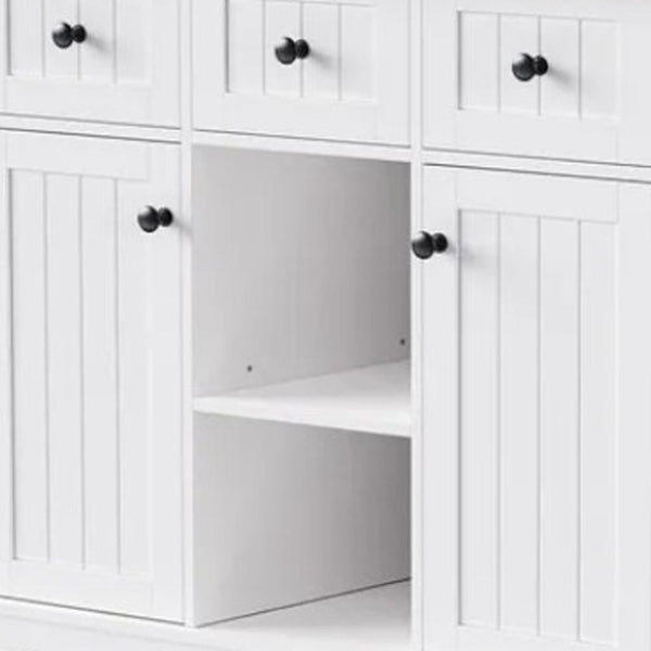 HomeRoots 53" White Wood Barn Door Kitchen Island with Rolling Mobility, USB Charging, Storage & Seating Options 654053