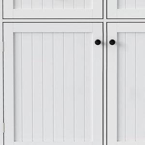 HomeRoots 45" White Wood Barn Door Rolling Kitchen Island with Storage, USB Port & Expandable Workspace 654059