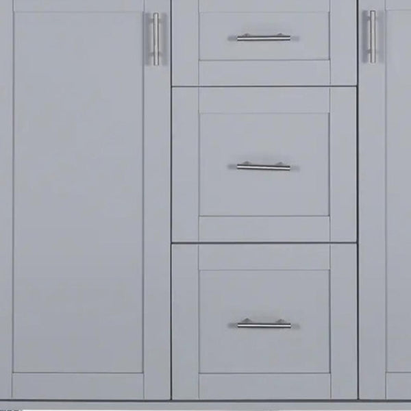 HomeRoots 50" Gray Wood Barn Door Rolling Kitchen Island - Versatile Farmhouse Style with Expandable Workspace! 654066