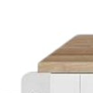 HomeRoots 50" White Wood Barn Door Rolling Kitchen Island - Versatile Prep Space with Rustic Charm & Mobility 654067