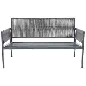HomeRoots Four-Piece Gray Metal Outdoor Sofa Set with Cushions & Coffee Table for Stylish Comfort & Durability 654084