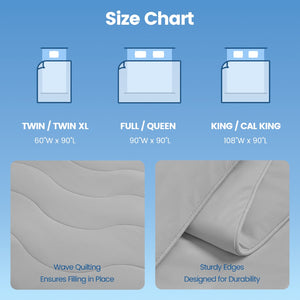 English Elm 1-piece Queen Cooling Comforter Nylon Spandex Shell Wave Quilted Breathable Lightweight Fill Gray B035P408408