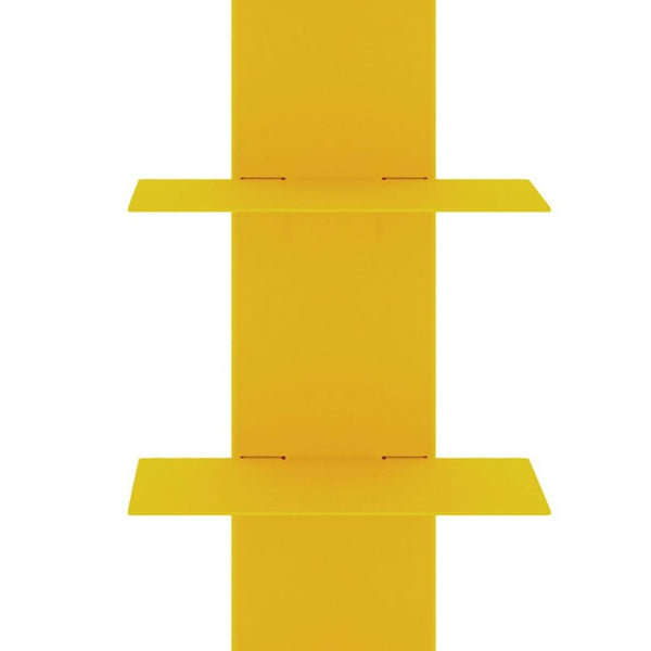 HomeRoots 38" Yellow Steel Six-Shelf Modern Tower Bookcase for Colorful Display in Any Space – Durable & Sleek! 654139