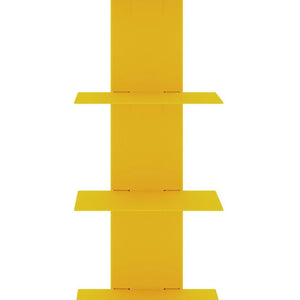 HomeRoots 38" Yellow Steel Six-Shelf Modern Tower Bookcase for Colorful Display in Any Space – Durable & Sleek! 654139