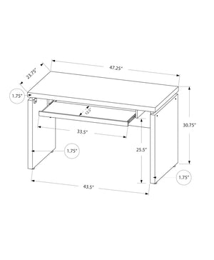 English Elm Computer desk with reversible left/right configuration, 48" wood-look laminate, metal frame, drawers for files and supplies Black 59 L x 29 W x 7 H B2710P219769
