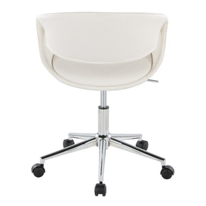 English Elm Task Chair with Chrome Five Star Base Grey Fabric Seat for Modern Home Office Use Chrome,White B202P474184
