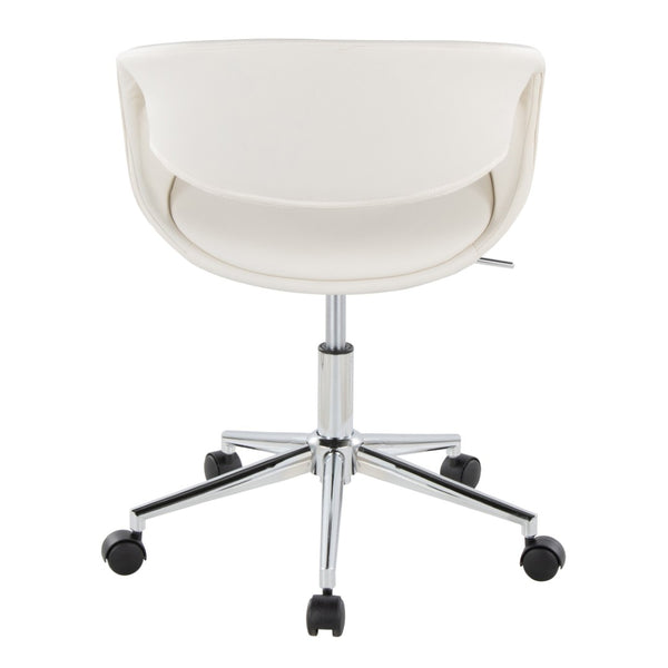 English Elm Task Chair with Chrome Five Star Base Grey Fabric Seat for Modern Home Office Use Chrome,White B202P474184
