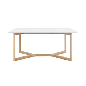 HomeRoots 63" Solid Wood Sled Base Dining Table - Stylish Two-Tone Design for Modern Dining & Versatile Use 654239