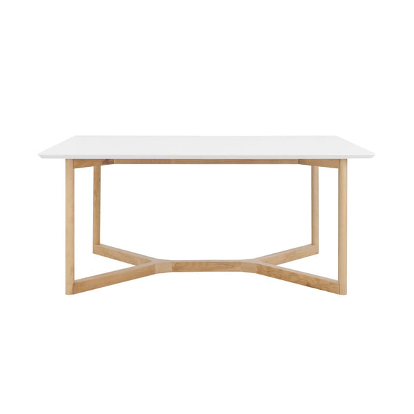 HomeRoots 63" Solid Wood Sled Base Dining Table - Stylish Two-Tone Design for Modern Dining & Versatile Use 654239