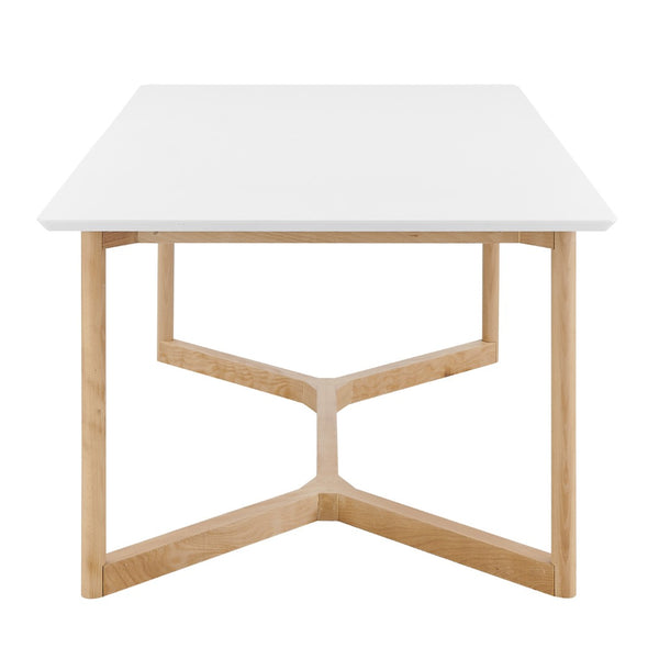 HomeRoots 63" Solid Wood Sled Base Dining Table - Stylish Two-Tone Design for Modern Dining & Versatile Use 654239