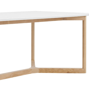 HomeRoots 63" Solid Wood Sled Base Dining Table - Stylish Two-Tone Design for Modern Dining & Versatile Use 654239