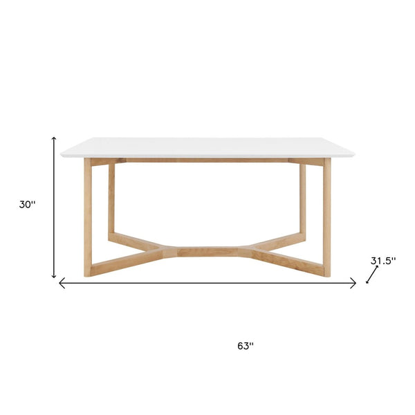HomeRoots 63" Solid Wood Sled Base Dining Table - Stylish Two-Tone Design for Modern Dining & Versatile Use 654239