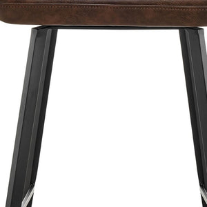 HomeRoots 30" Modern Swivel Bar Chair in Ivory Brown Boucle & Faux Leather - Stylish Comfort for Any Space 654240