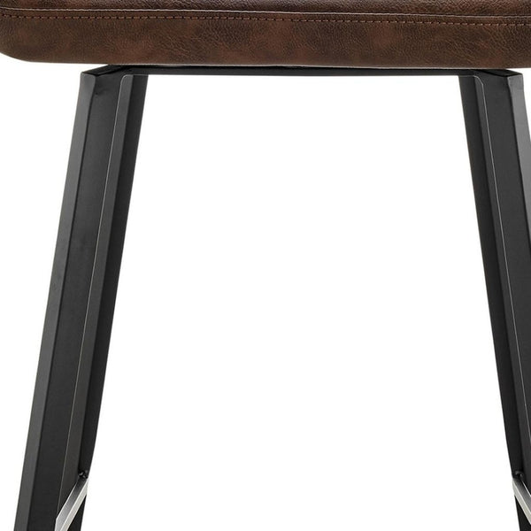 HomeRoots 30" Modern Swivel Bar Chair in Ivory Brown Boucle & Faux Leather - Stylish Comfort for Any Space 654240