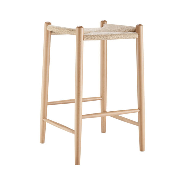 HomeRoots 27" Natural Rush Backless Bar Chair - Solid Wood, Stylish Comfort for Kitchen & Home Bar Décor 654242