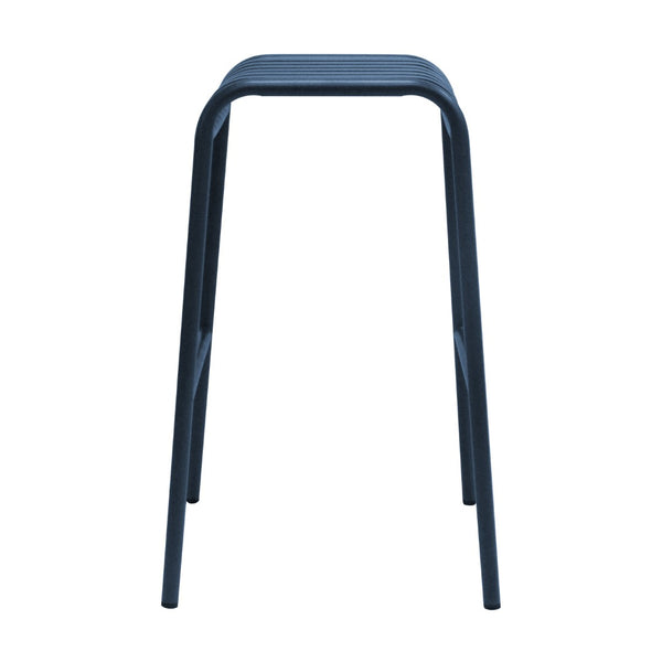 HomeRoots Set of Two 30" Dark Blue Backless Bar Stools - Modern Steel Chairs for Indoor & Outdoor Spaces 654243