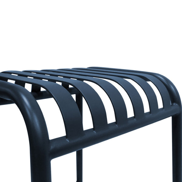 HomeRoots Set of Two 30" Dark Blue Backless Bar Stools - Modern Steel Chairs for Indoor & Outdoor Spaces 654243