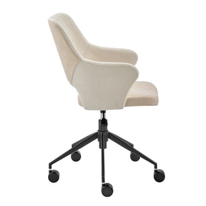 HomeRoots Beige Ergonomic Adjustable Height Swivel Rolling Office Chair for Comfort & Style in Any Workspace 654246