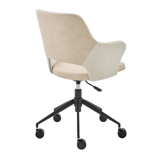 HomeRoots Beige Ergonomic Adjustable Height Swivel Rolling Office Chair for Comfort & Style in Any Workspace 654246