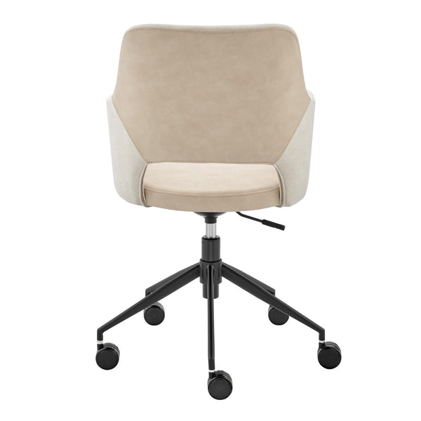 HomeRoots Beige Ergonomic Adjustable Height Swivel Rolling Office Chair for Comfort & Style in Any Workspace 654246