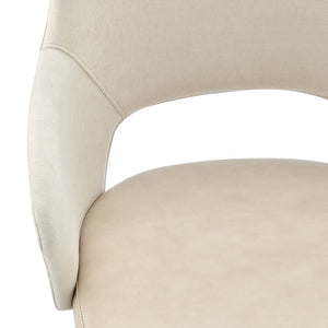 HomeRoots Beige Ergonomic Adjustable Height Swivel Rolling Office Chair for Comfort & Style in Any Workspace 654246