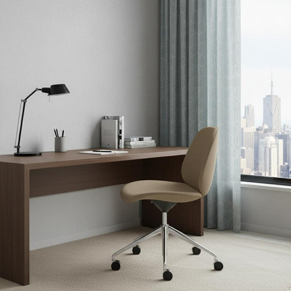 HomeRoots Taupe Adjustable Height Swivel Rolling Office Chair – Stylish Comfort & Ergonomic Design for Workspaces 654248