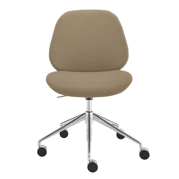 HomeRoots Taupe Adjustable Height Swivel Rolling Office Chair – Stylish Comfort & Ergonomic Design for Workspaces 654248
