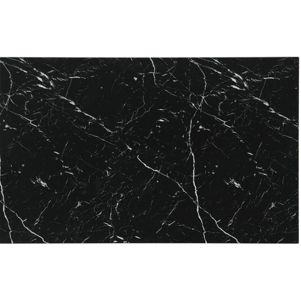 HomeRoots Five-Piece Black Faux Marble Dining Set: Modern Elegance with Comfortable Chairs for Every Occasion 654249