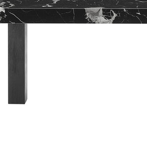 HomeRoots 68" Black Faux Marble Dining Table - Modern Elegance for Dining, Entertaining & Multifunctional Use 654251