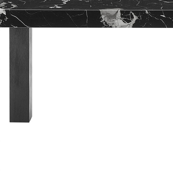 HomeRoots 68" Black Faux Marble Dining Table - Modern Elegance for Dining, Entertaining & Multifunctional Use 654251