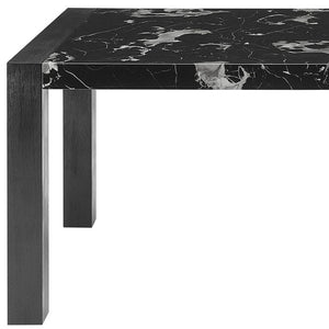 HomeRoots 68" Black Faux Marble Dining Table - Modern Elegance for Dining, Entertaining & Multifunctional Use 654251
