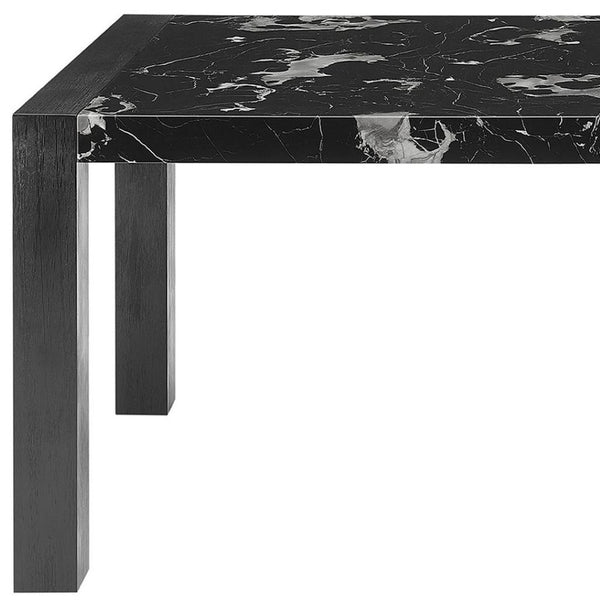 HomeRoots 68" Black Faux Marble Dining Table - Modern Elegance for Dining, Entertaining & Multifunctional Use 654251