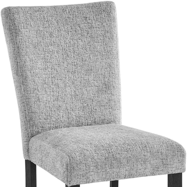 HomeRoots Set of Two Elegant Light Gray and Black Upholstered Dining Chairs for Modern Living Spaces 654254